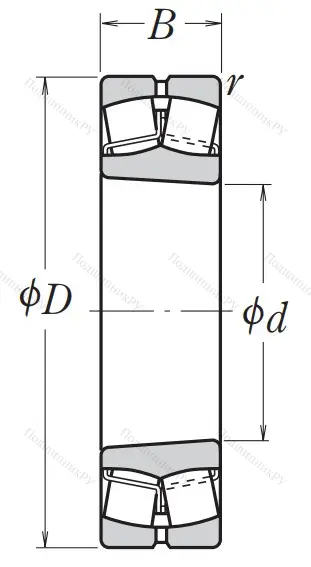 Сферический роликовый подшипник с конической посадкой на вал
