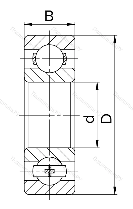 Миниатюрный шариковый подшипник 6-1000084