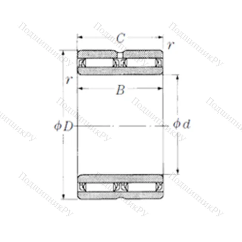 Подшипник игольчатый радиальный NAFW 456240