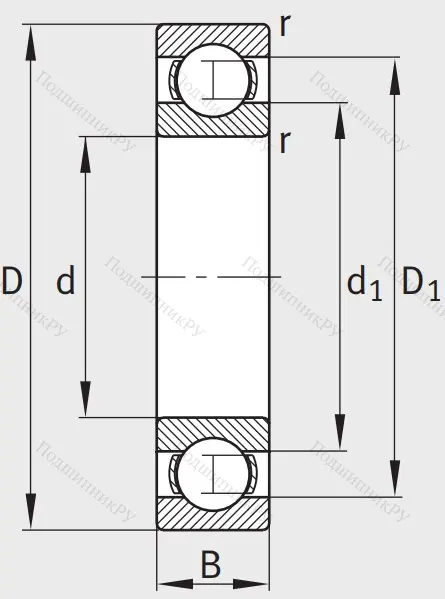 Однорядный шариковый подшипник 16003 A