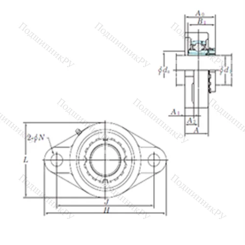 Подшипниковый узел шариковый радиальный UKFL 216