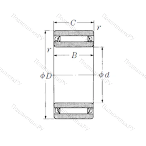 Подшипник игольчатый радиальный NAF 203716