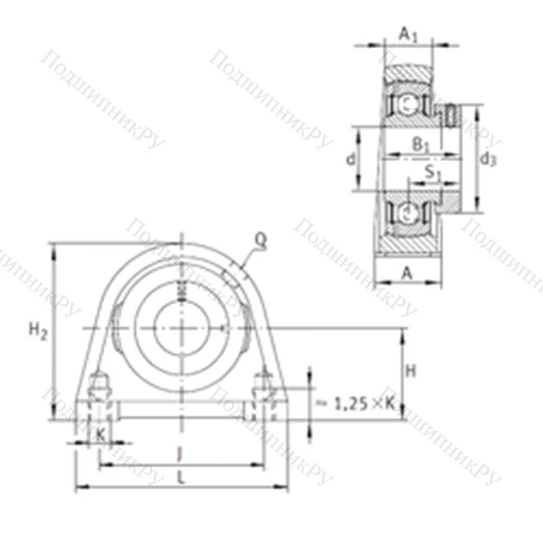 Подшипниковый узел шариковый радиальный PSHE 35-N