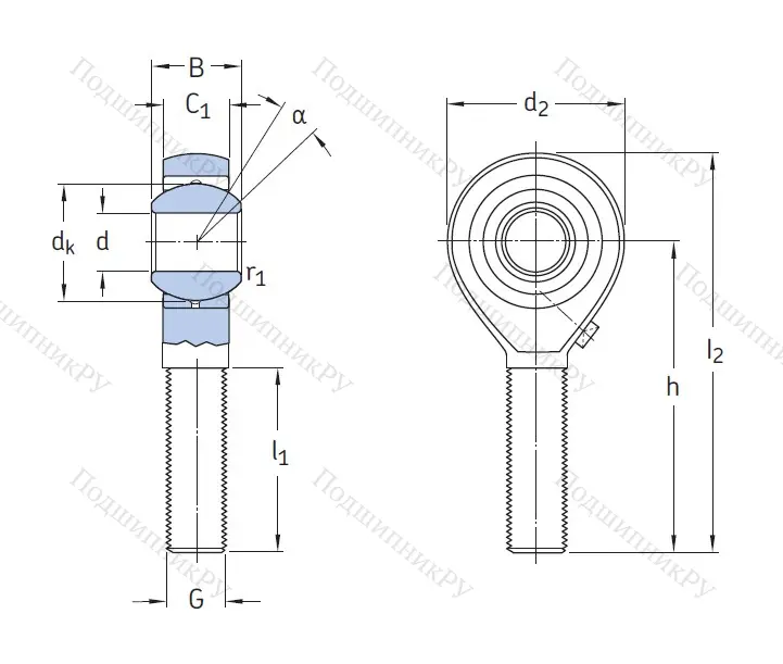 Наконечник штока с внешней резьбой SAKAC 10 M