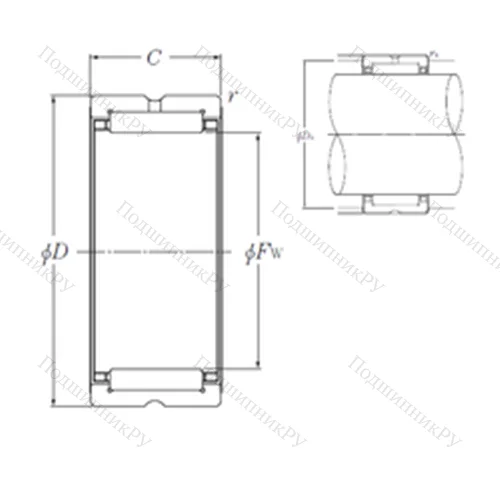 Подшипник игольчатый радиальный NK 155/32