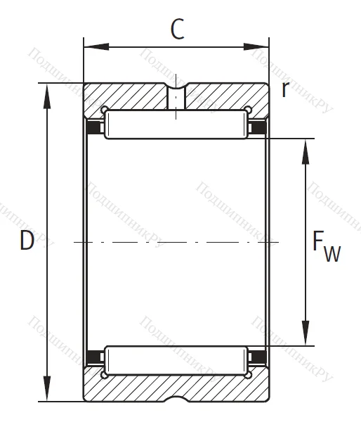 Игольчатый подшипник NK 68/25 XL