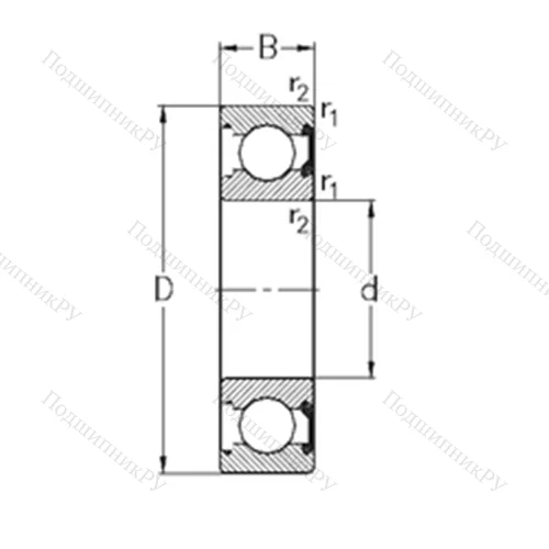 Подшипник шариковый радиальный 6014-2RSR