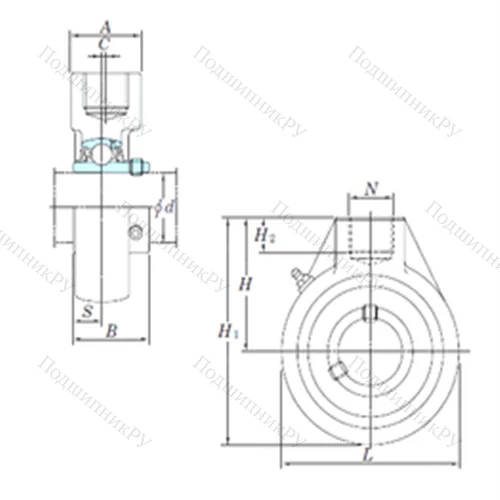 Подшипниковый узел шариковый радиальный UCHA 205-15