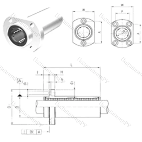 Подшипник шариковый линейный LMHP 16LUU