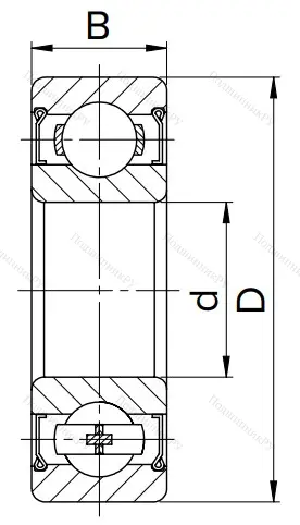 Шариковый однорядный подшипник 80201 (6201 ZZ)