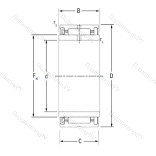 Подшипник игольчатый радиальный NA 4908RS