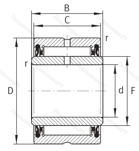 Игольчатый подшипник NA 4901 2RSR XL