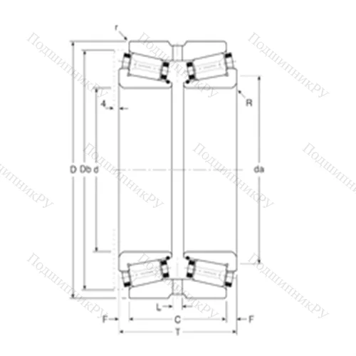 Подшипник роликовый радиально-упорный 160098X/160161XG