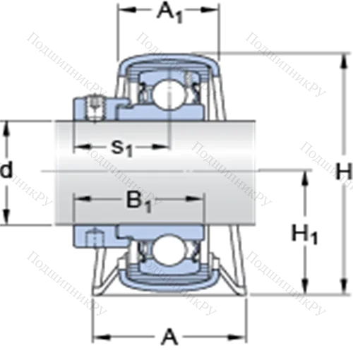 Стационарные подшипниковые узлы типа Y (литой корпус, крепление стопорными винтами) P 72 R-30 FM