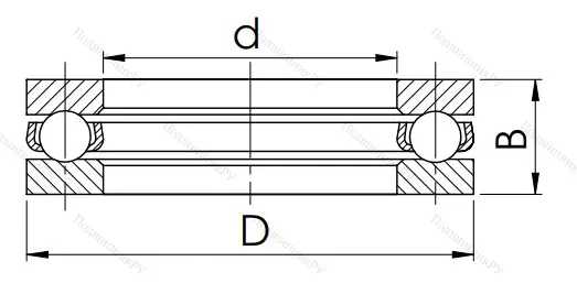 Упорный шариковый подшипник 8209 Н (51209)