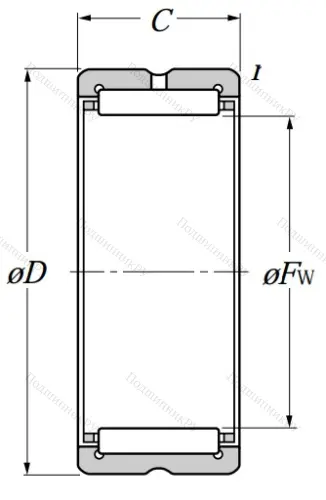 Игольчатый подшипник NK 20/20 R от производителя  NTN