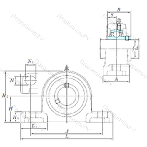 Подшипниковый узел шариковый радиальный UCP 213SC
