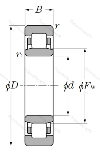 Роликовый цилиндрический подшипник NU 213 от производителя  NTN