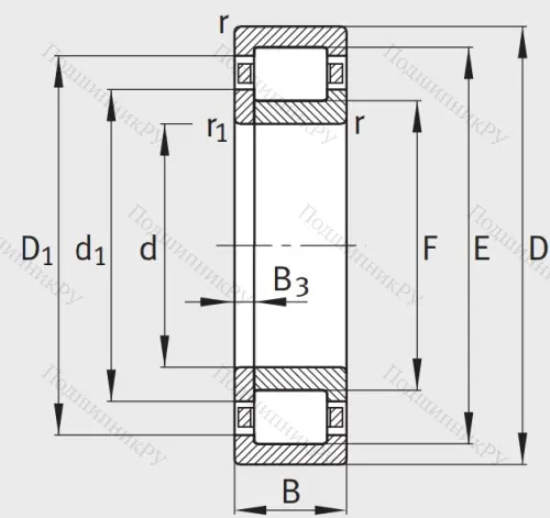 Роликовый цилиндрический подшипник NUP 2206 E XL TVP 2 от производителя  FAG