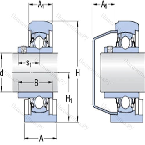 Стационарные подшипниковые узлы типа Y (литой корпус с коротким основанием, крепление стопорными винтами) SYFWK 1.1/4 ALTHR