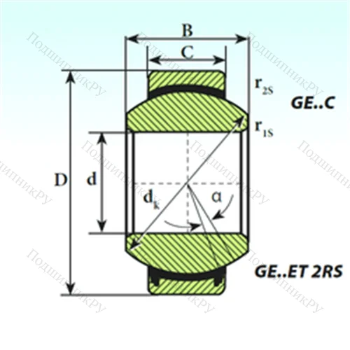 Подшипник скольжения сферический GE 17 C