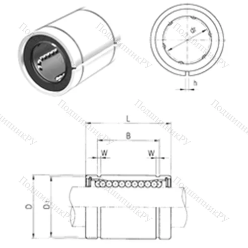 Подшипник шариковый линейный LM 40UUAJ