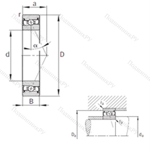 Подшипник шариковый радиально-упорный HSS 7012-E-T-P 4S
