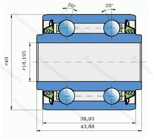 Двухрядный шариковый подшипник шариковый двухрядный SL 5203-2T 16,195x40x43,88 (FKL) от производителя  FKL