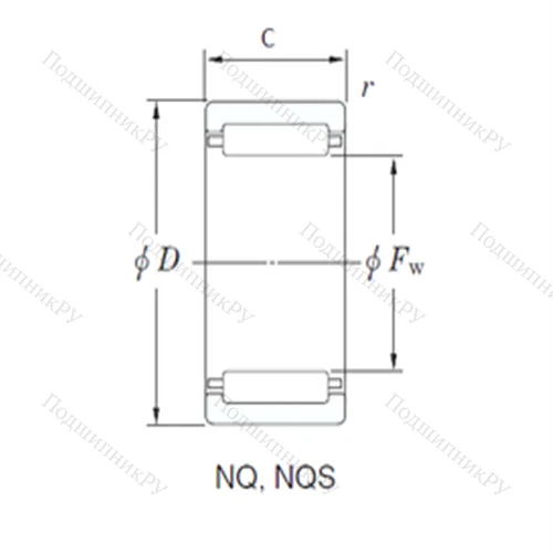 Подшипник игольчатый радиальный NQ 406025