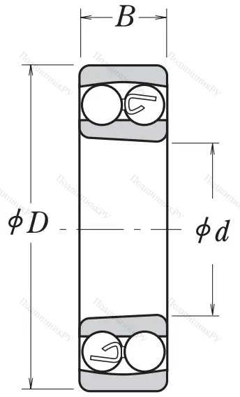 Двухрядный шариковый подшипник 1215 K