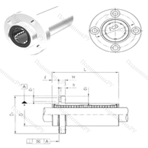 Подшипник шариковый линейный LMEFP 16LUU