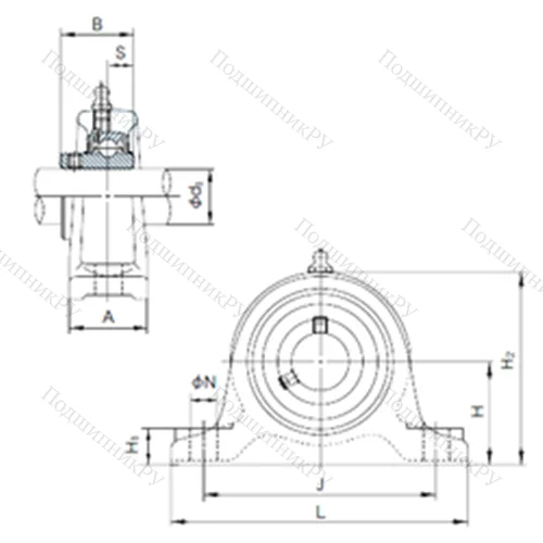 Подшипниковый узел шариковый радиальный UCIP 313