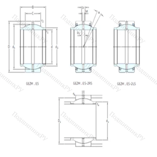 Подшипник скольжения сферический GEZM 400ES-2RS