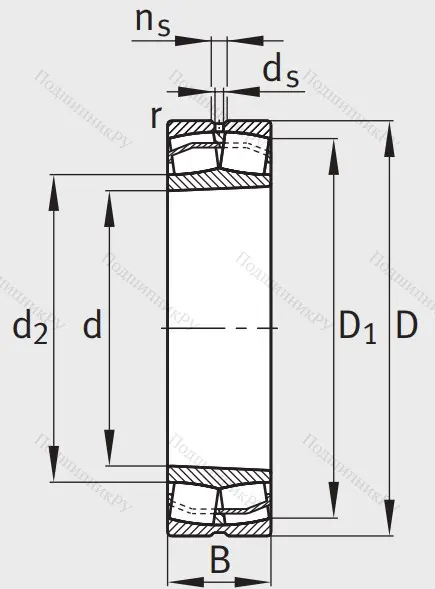Сферический роликовый подшипник с конической посадкой на вал