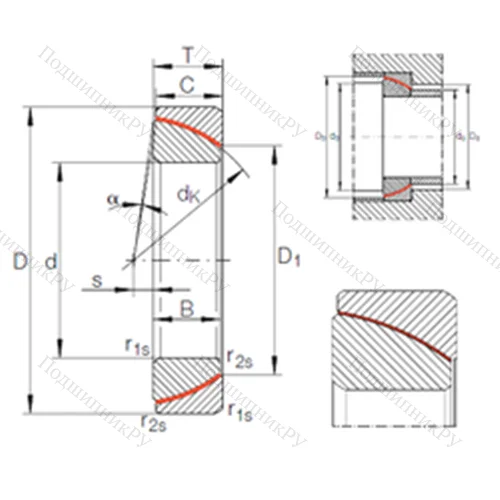 Подшипник скольжения сферический GE 180 SW