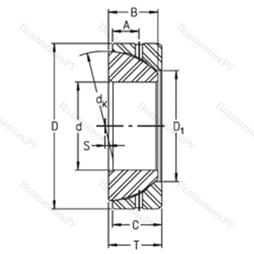 Подшипник скольжения сферический GE 180SX