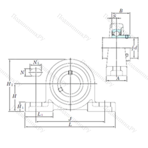 Подшипниковый узел шариковый радиальный BLP 205-15