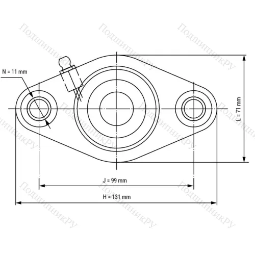 Подшипниковый узел WP-SSBFL 205 - Вал: 25 мм