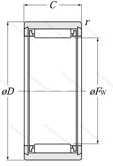 Игольчатый подшипник NK 8/16