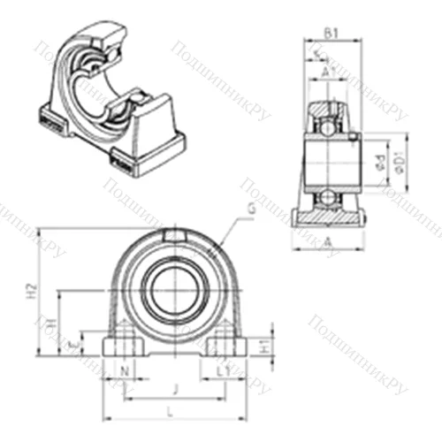 Подшипниковый узел шариковый радиальный UCPA 205