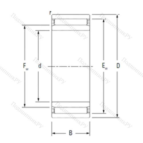 Подшипник игольчатый радиальный NAO 15X 32X 12