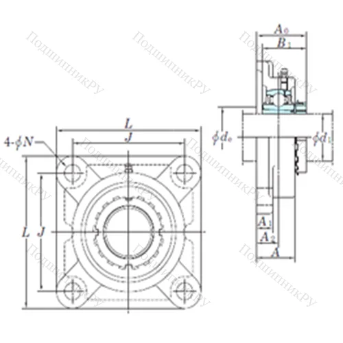 Подшипниковый узел шариковый радиальный UKF 217