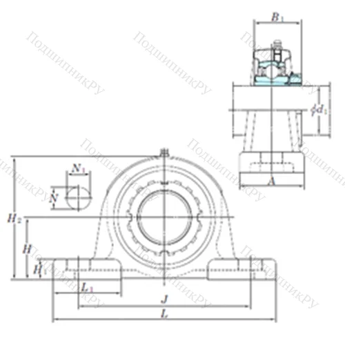 Подшипниковый узел шариковый радиальный UKP 208