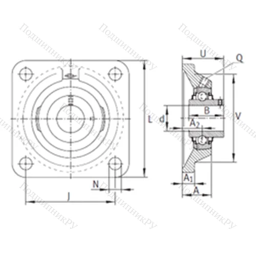 Подшипниковый узел шариковый радиальный RCJY 60-JIS