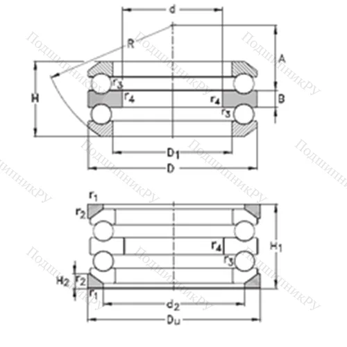 Подшипник шариковый упорный 54214-MP+U 214
