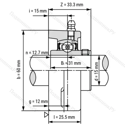 Подшипниковый узел SSUCFL 202 - Вал: 15 мм от производителя  LPZ