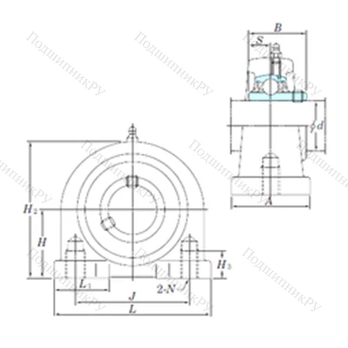 Подшипниковый узел шариковый радиальный UCPA 209-28