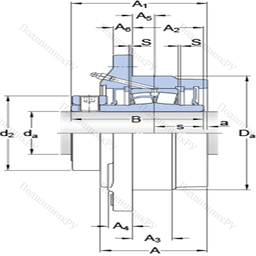 Фланцевые роликоподшипниковые узлы (стопорное кольцо и втулка, для дюймовых валов) FYRP 4