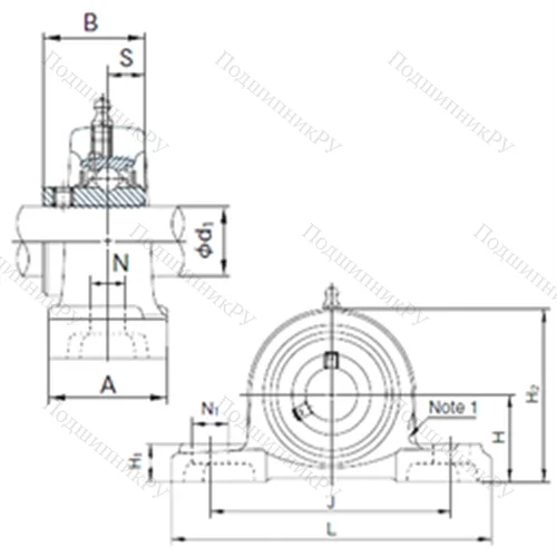 Подшипниковый узел шариковый радиальный UCPX 08 от производителя  NACHI