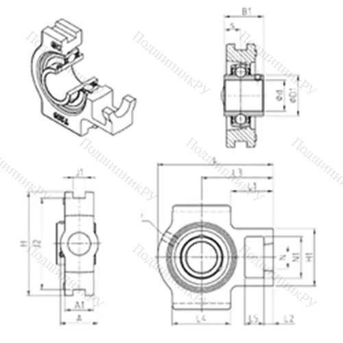 Подшипниковый узел шариковый радиальный UCT 216